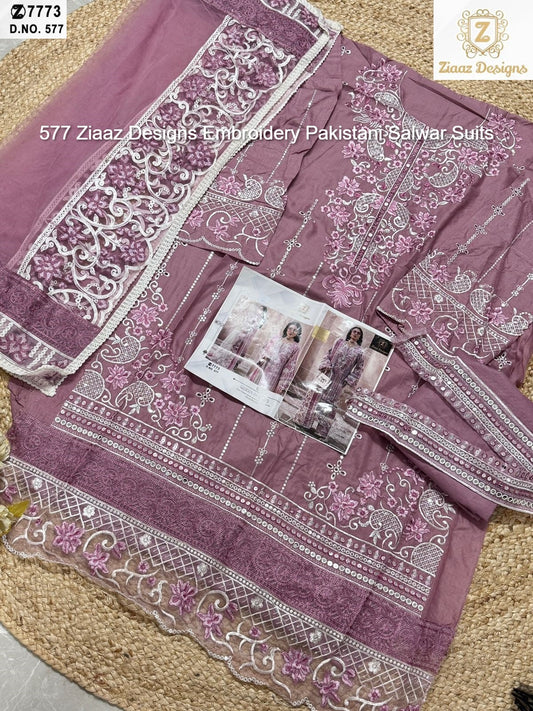 577 Ziaaz Designs Embroidery Pakistani Salwar Suits