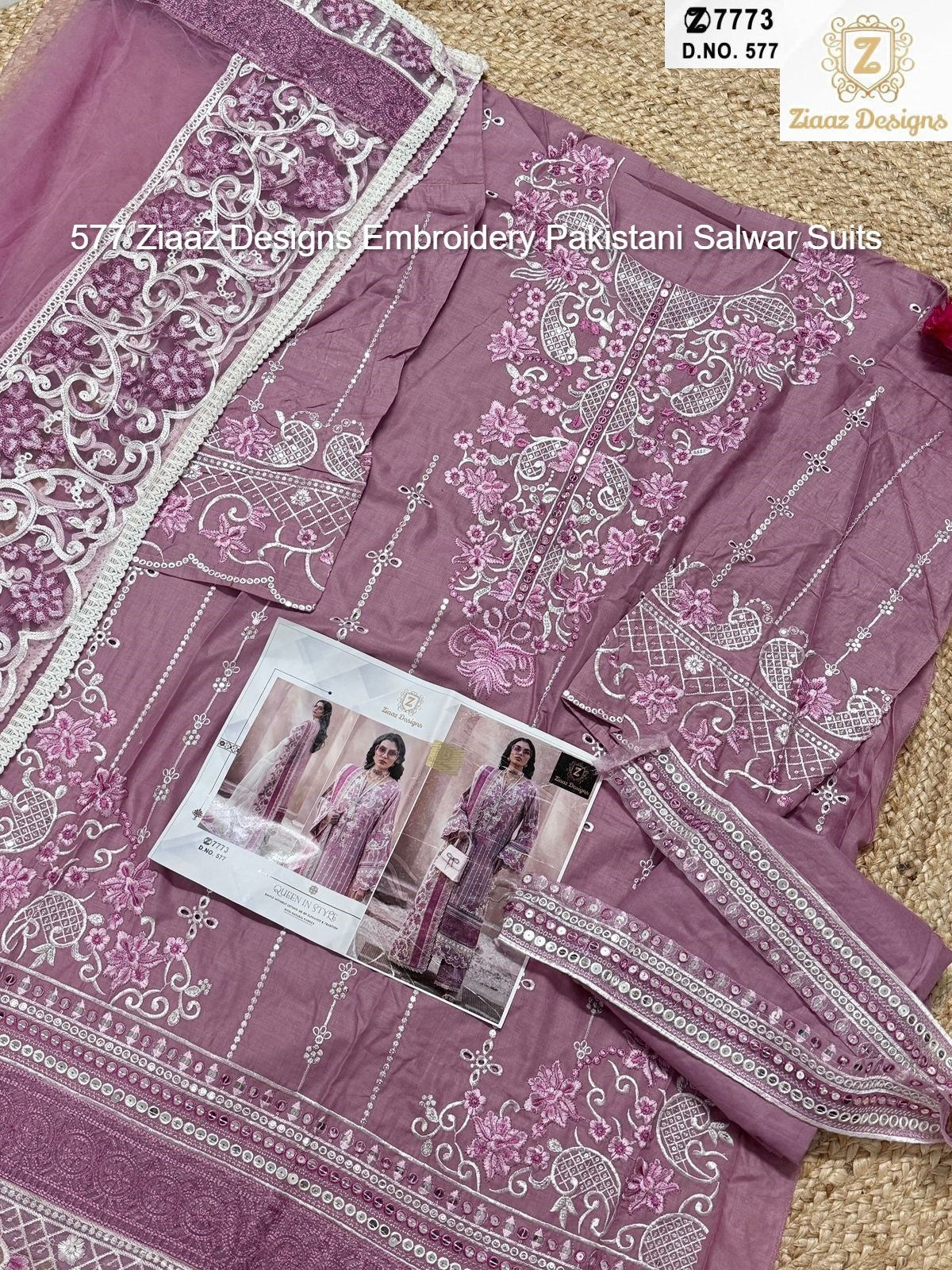 577 Ziaaz Designs Embroidery Pakistani Salwar Suits