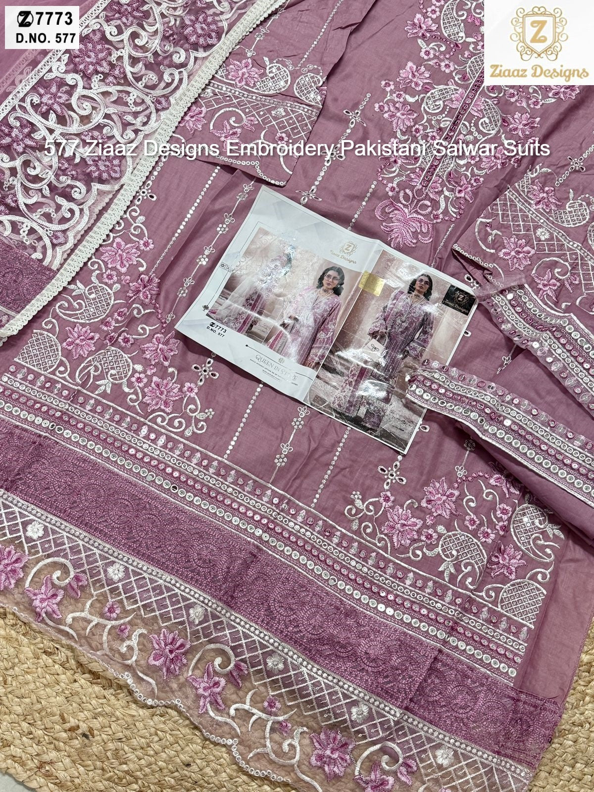 577 Ziaaz Designs Embroidery Pakistani Salwar Suits