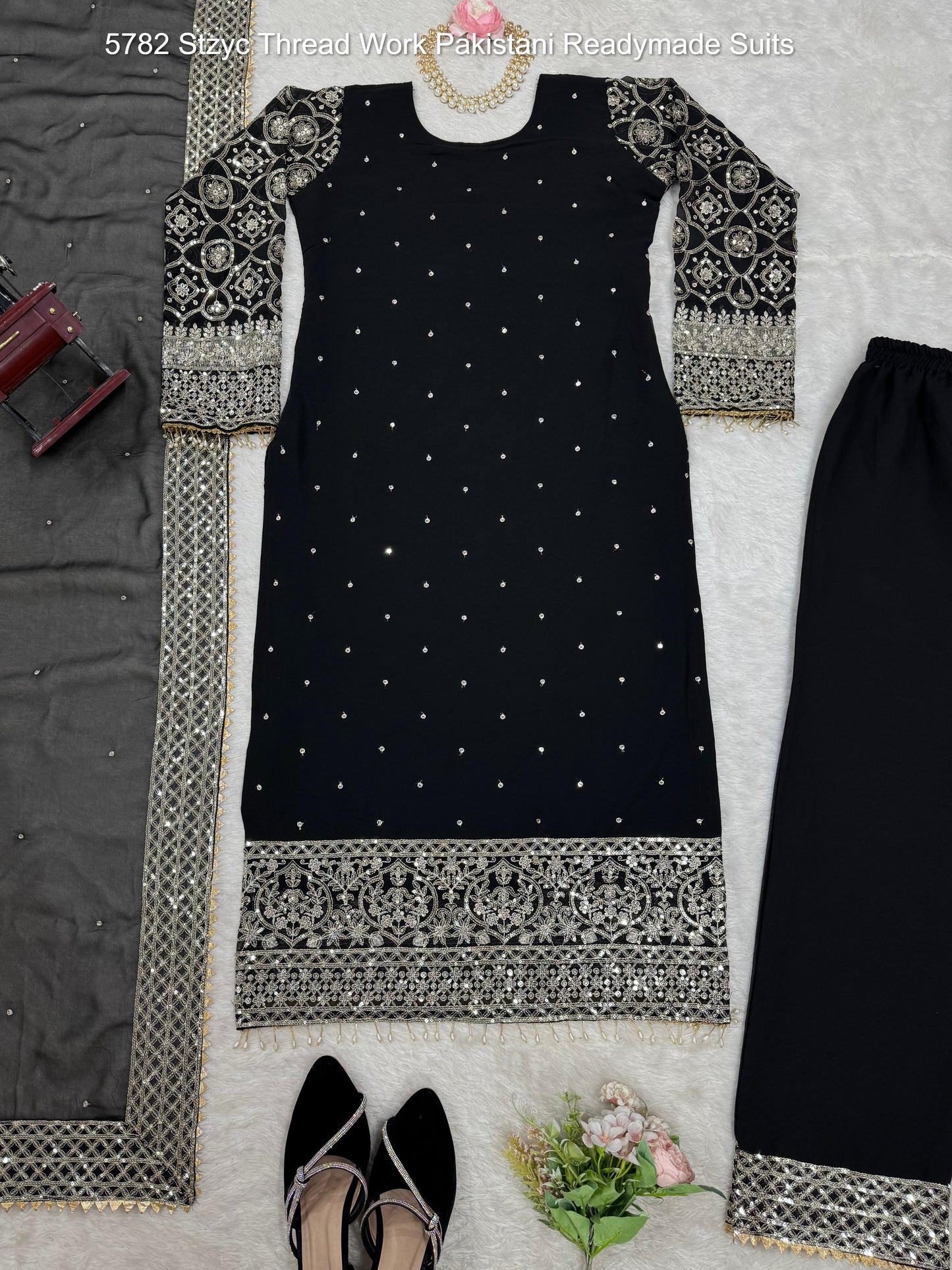 5782 Stzyc Thread Work Pakistani Readymade Suits