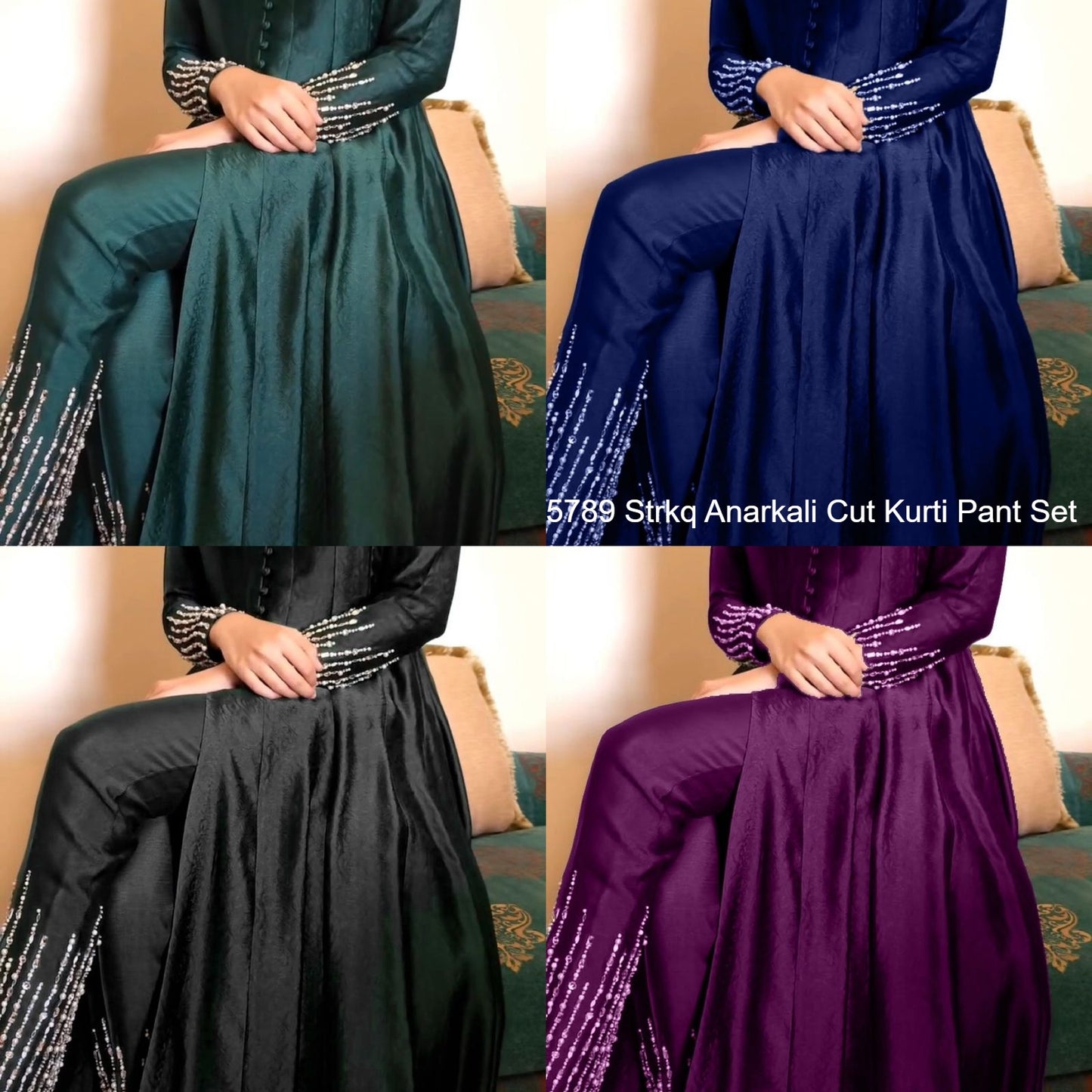 5789 Strkq Anarkali Cut Kurti Pant Set