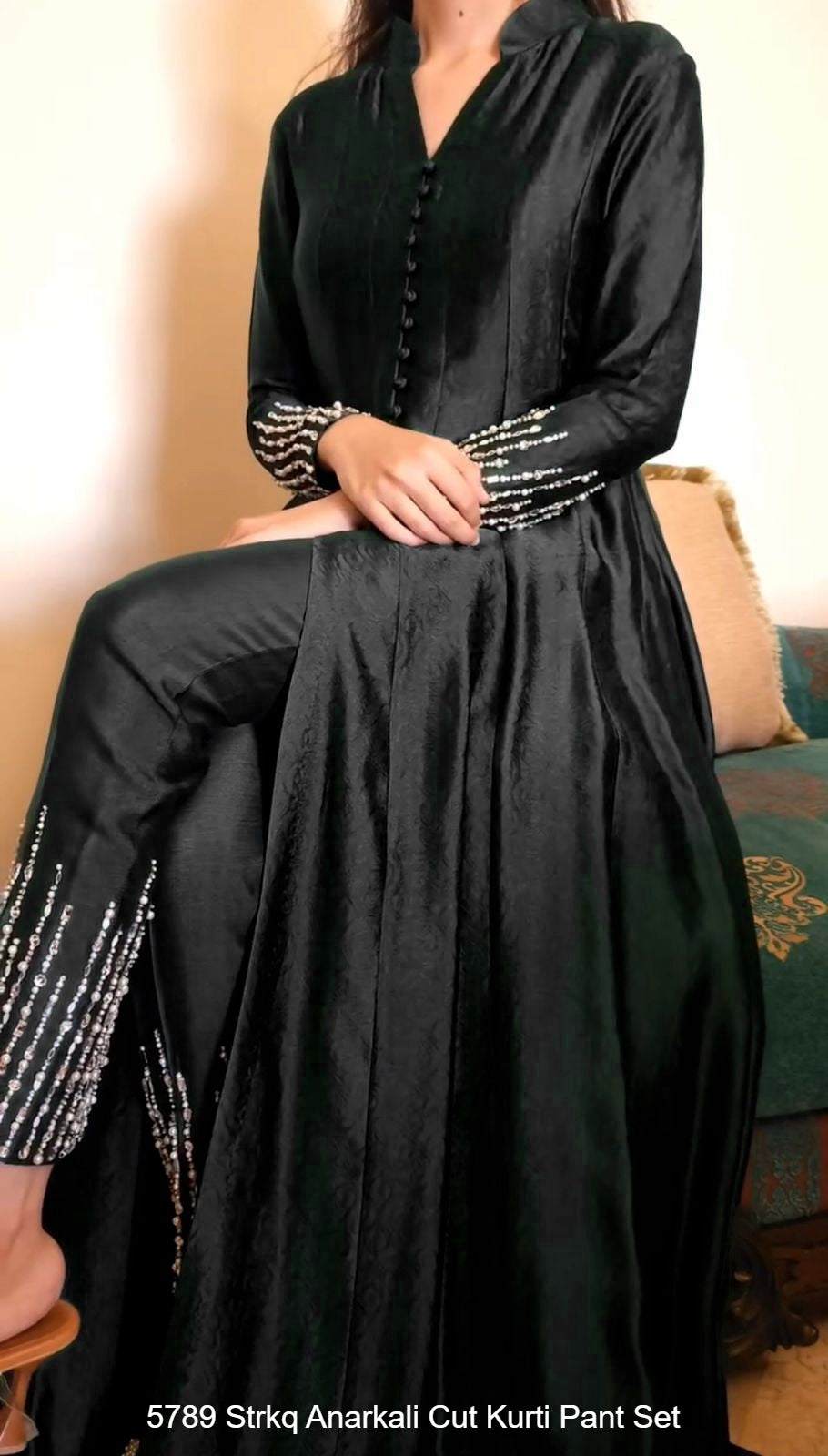 5789 Strkq Anarkali Cut Kurti Pant Set