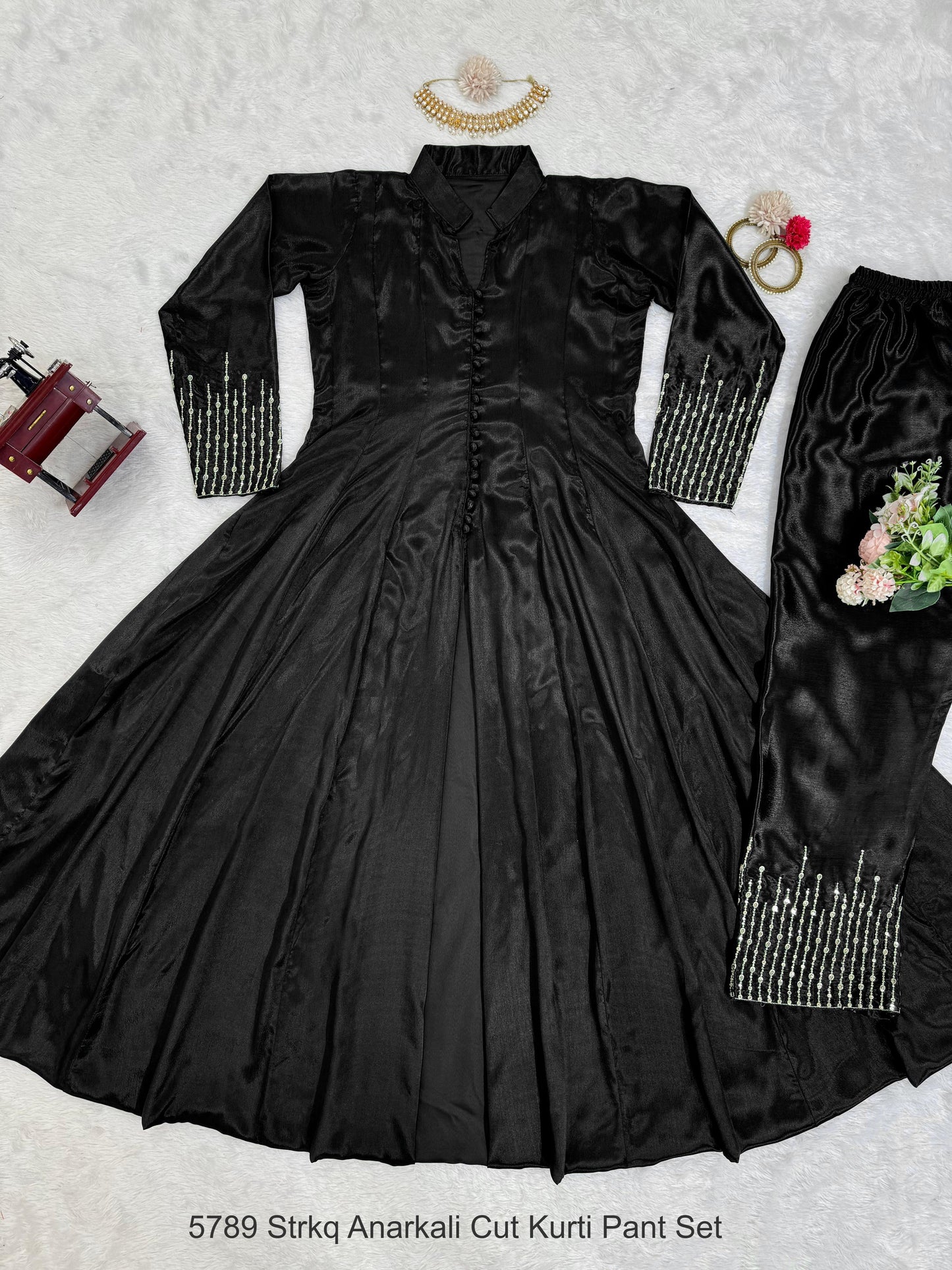 5789 Strkq Anarkali Cut Kurti Pant Set