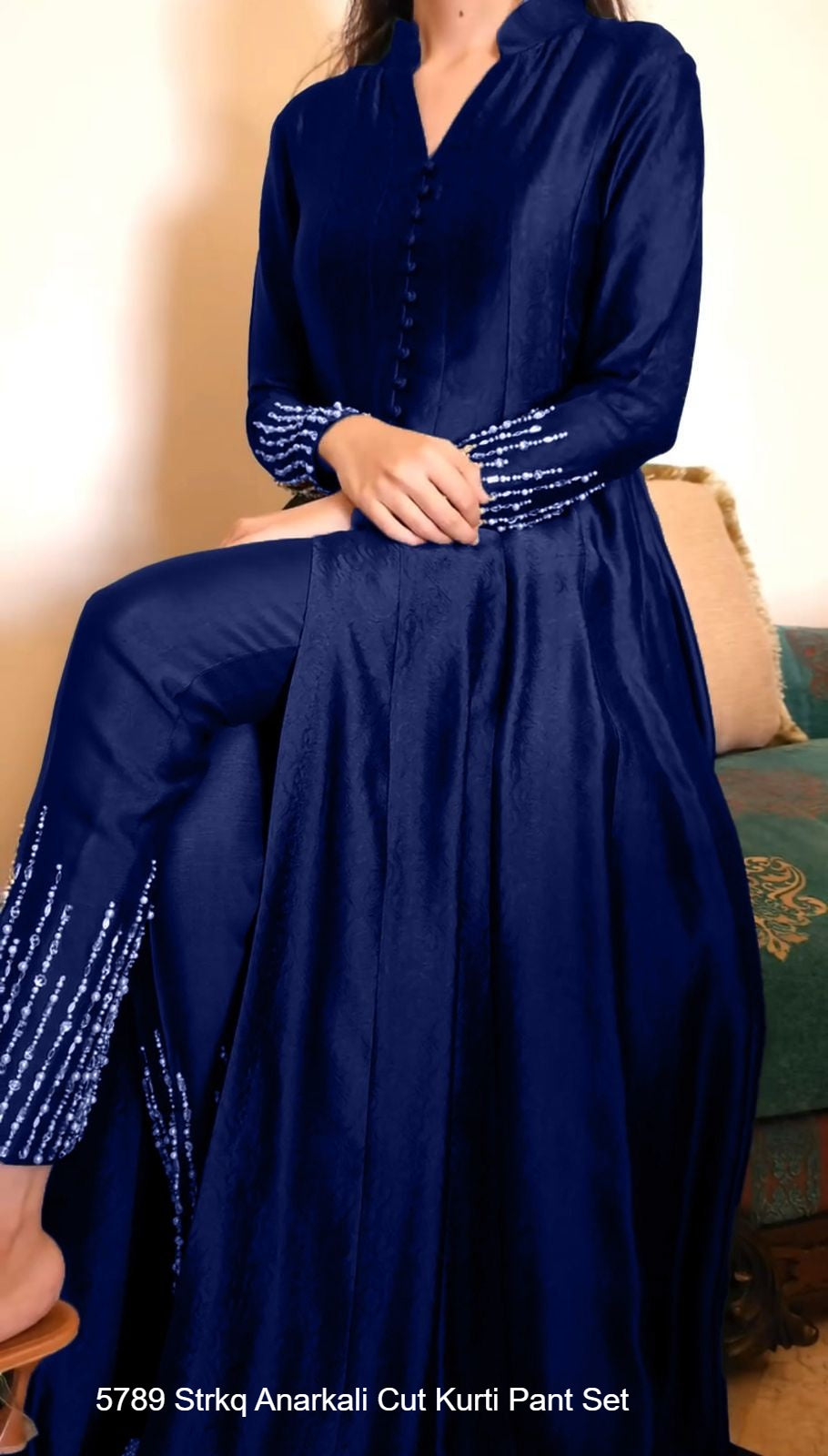 5789 Strkq Anarkali Cut Kurti Pant Set