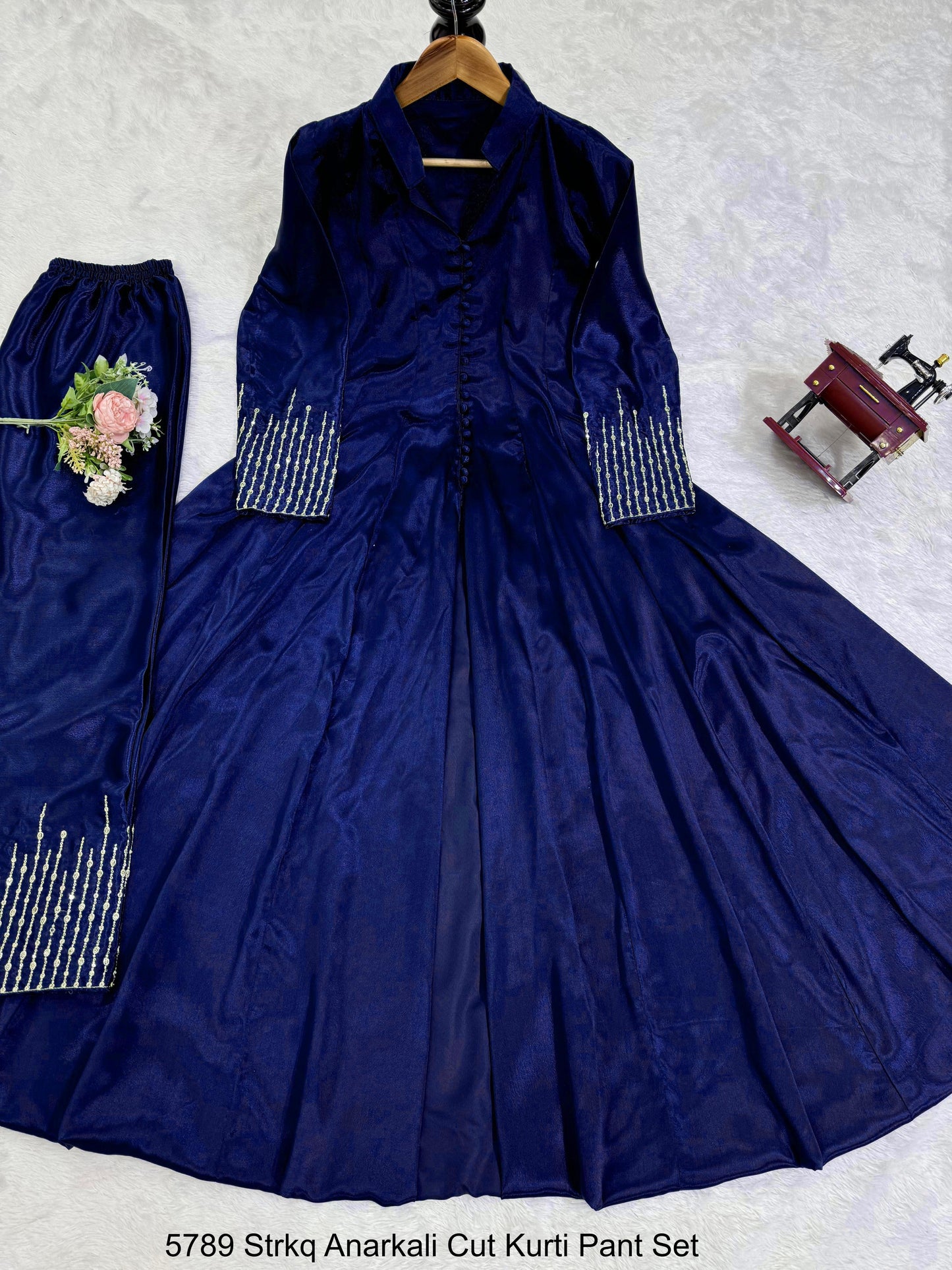 5789 Strkq Anarkali Cut Kurti Pant Set