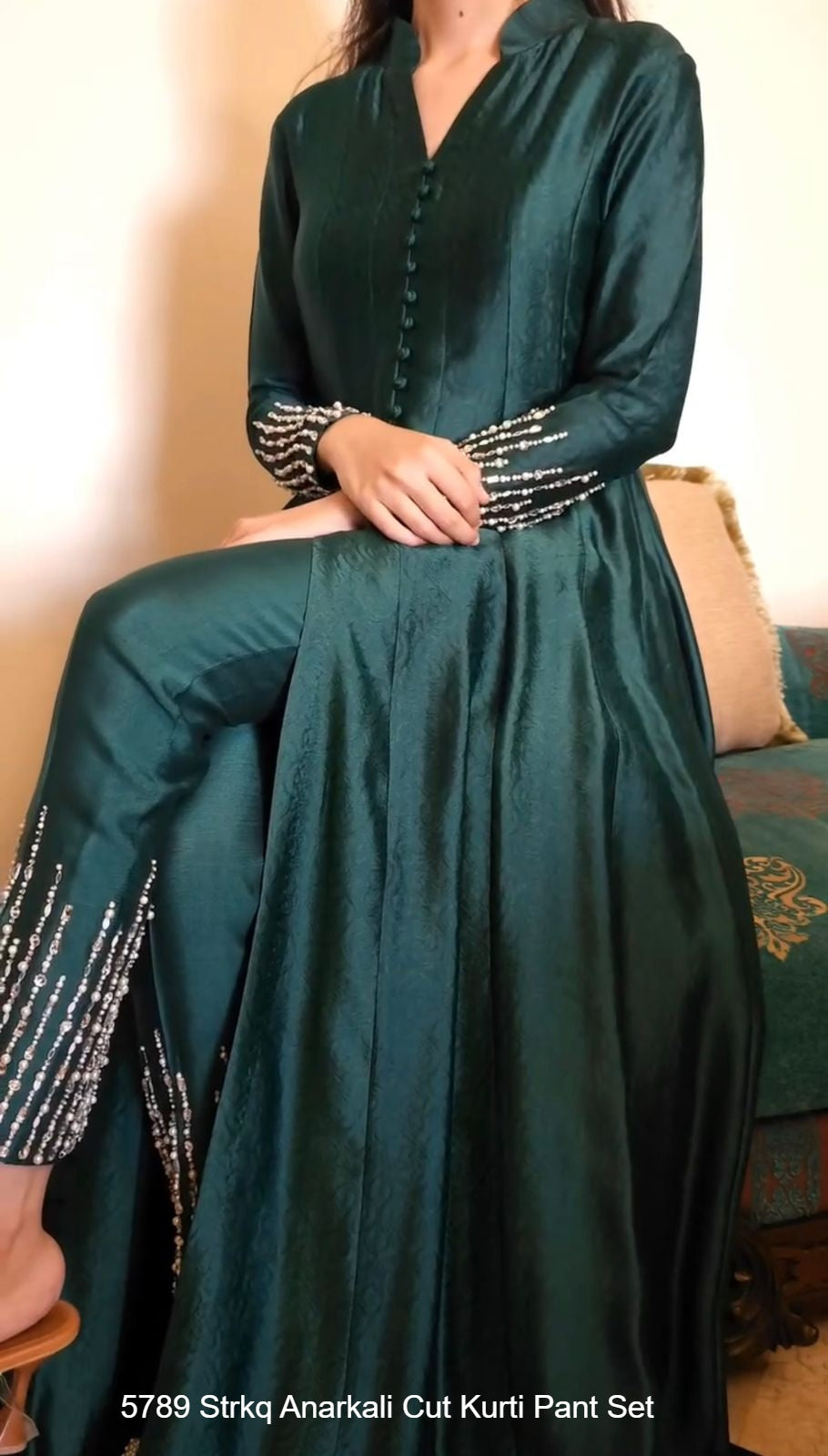 5789 Strkq Anarkali Cut Kurti Pant Set