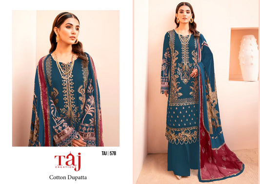 578 Taj Creations Print Pakistani Salwar Suits