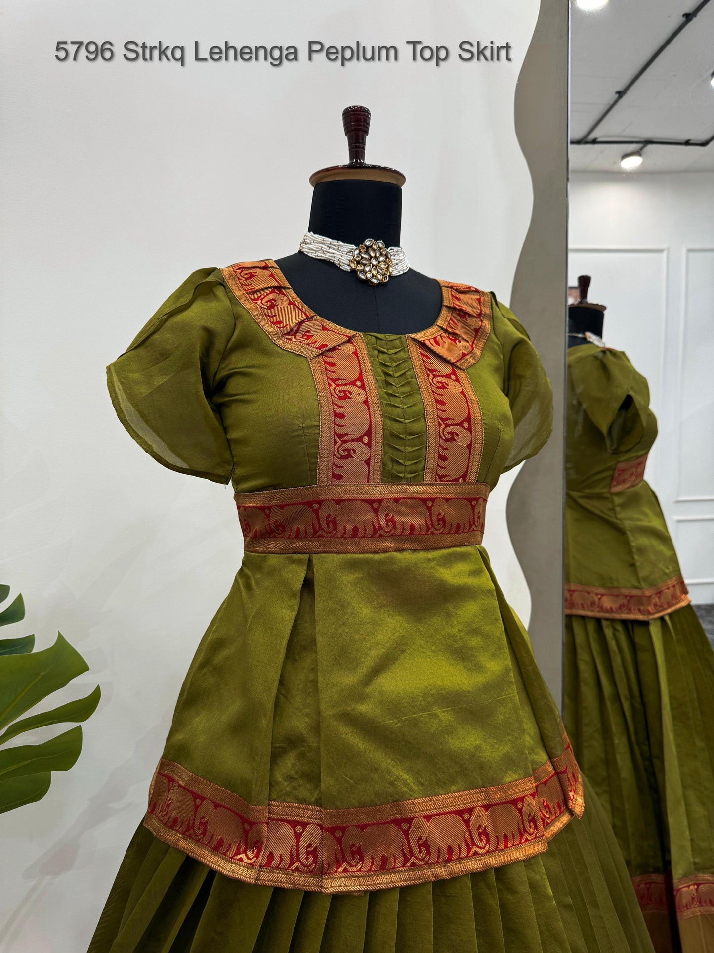 5796 Strkq Lehenga Peplum Top Skirt
