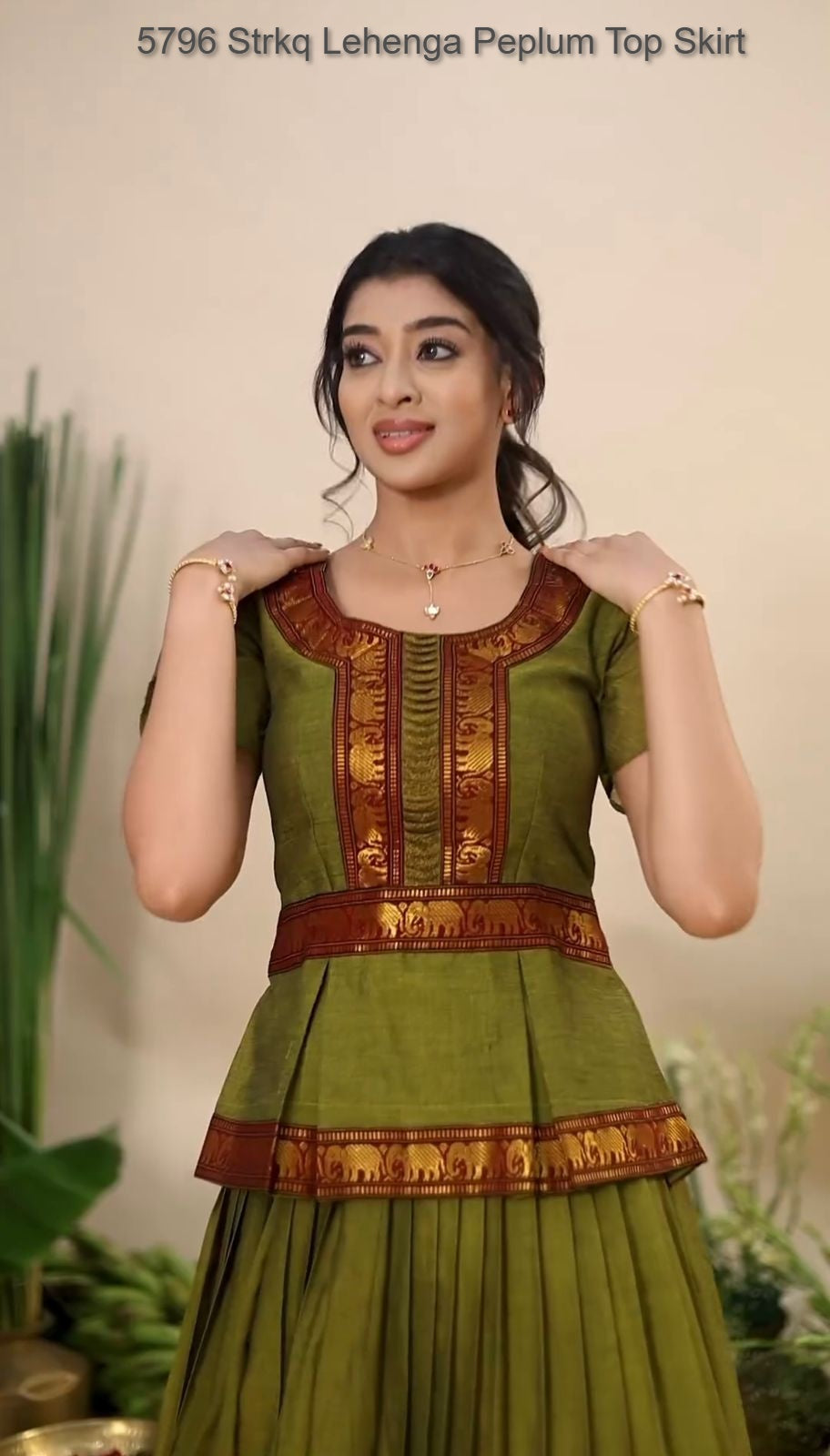 5796 Strkq Lehenga Peplum Top Skirt