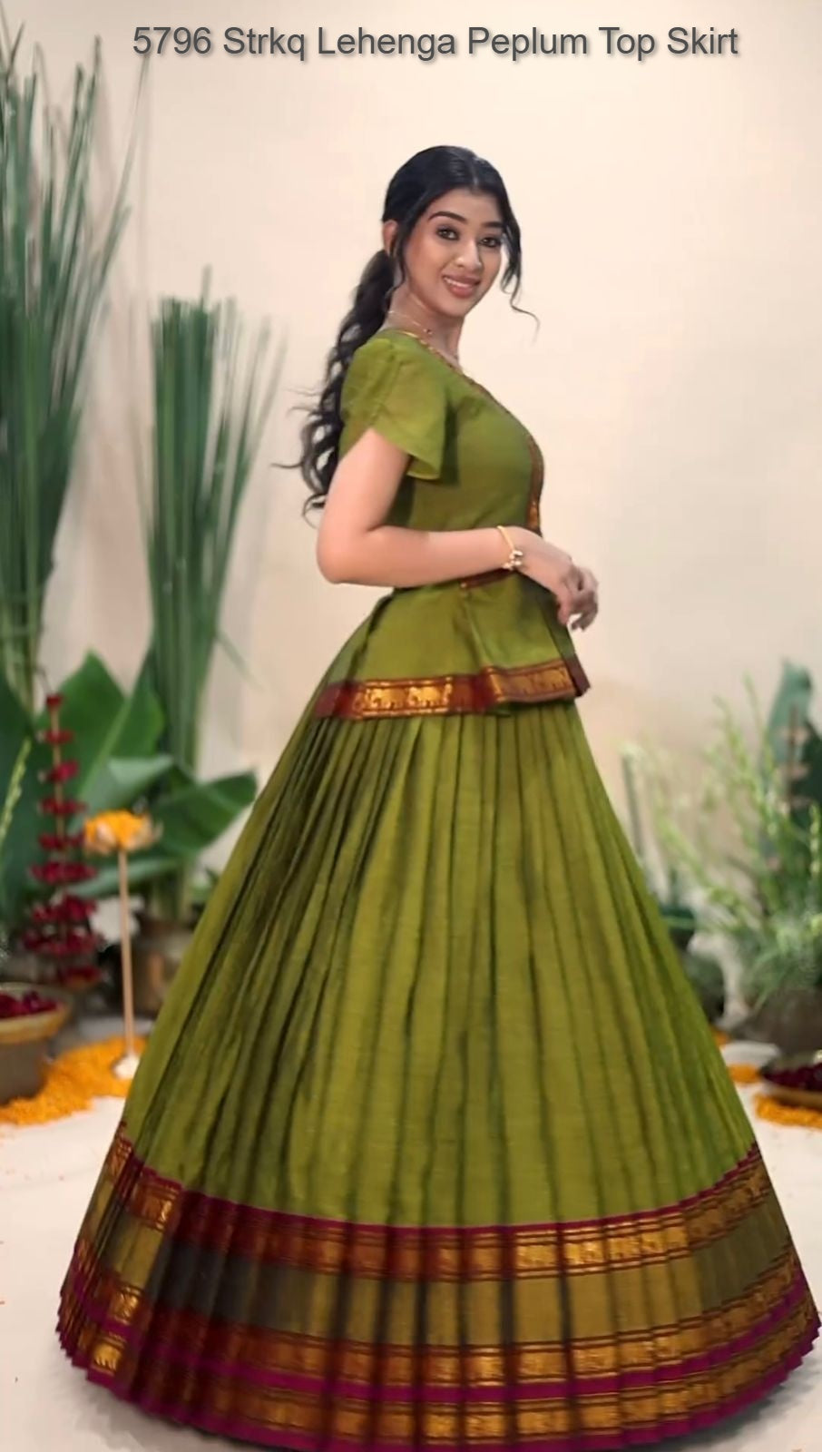 5796 Strkq Lehenga Peplum Top Skirt