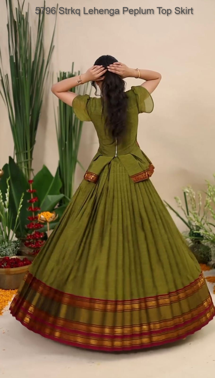 5796 Strkq Lehenga Peplum Top Skirt