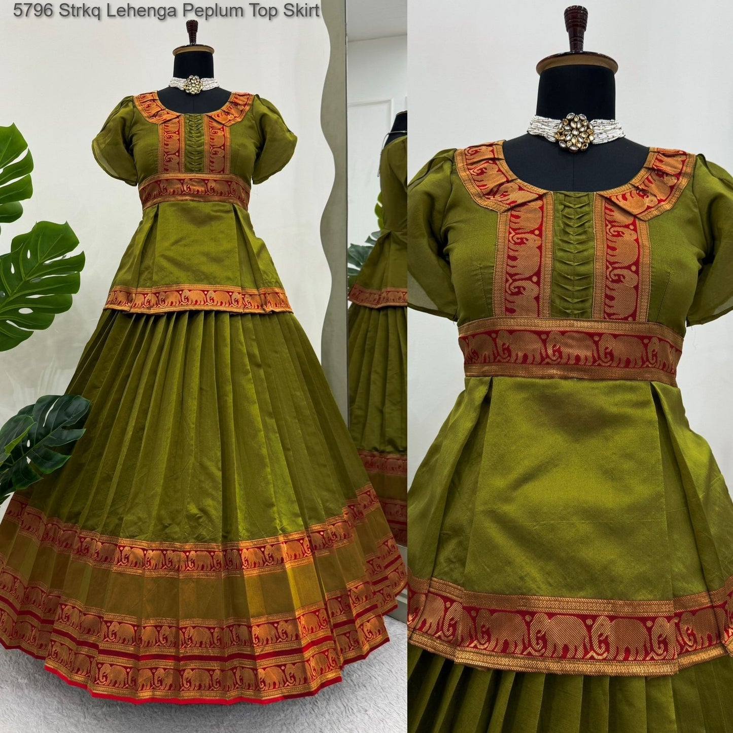 5796 Strkq Lehenga Peplum Top Skirt