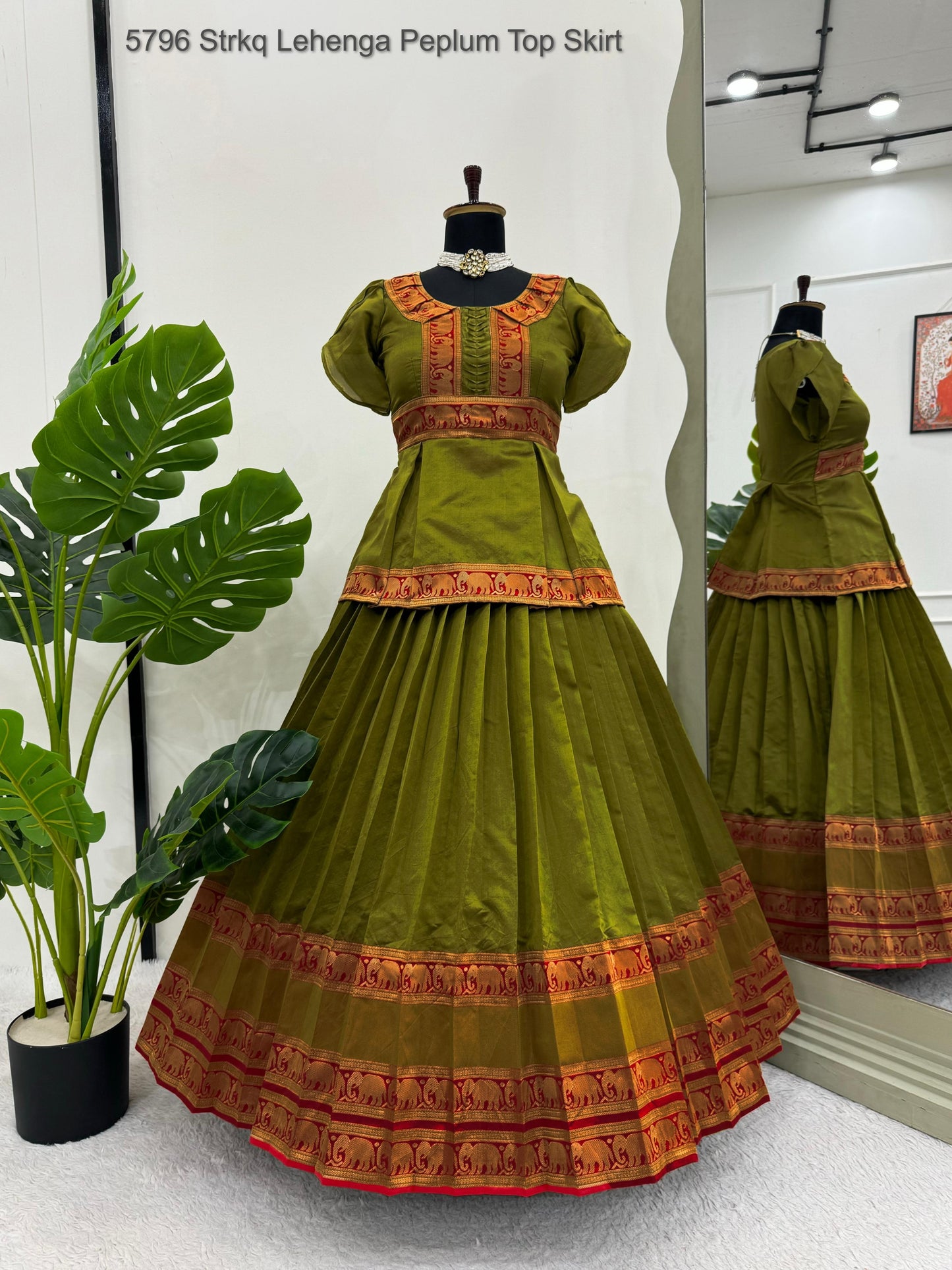 5796 Strkq Lehenga Peplum Top Skirt