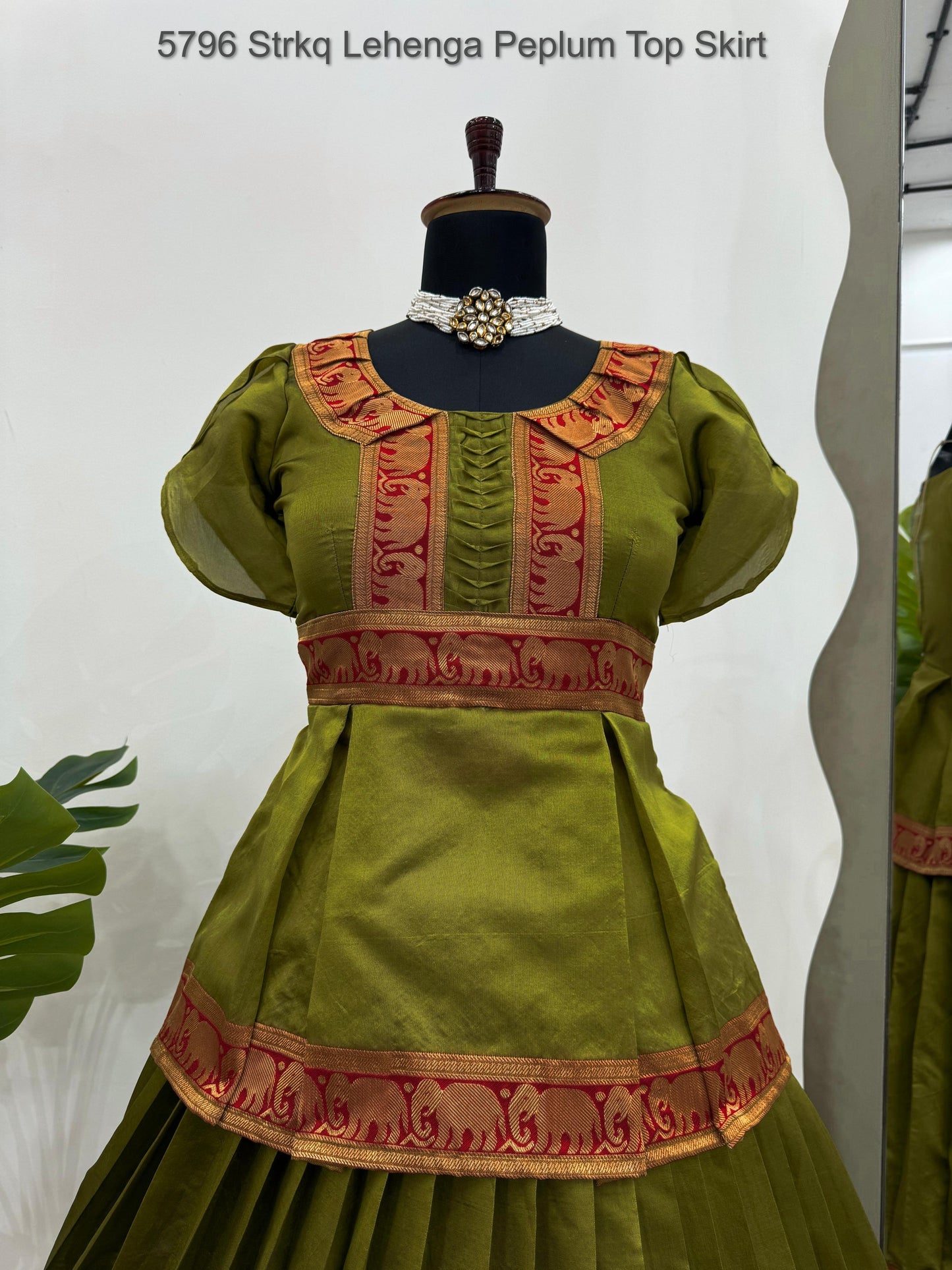 5796 Strkq Lehenga Peplum Top Skirt