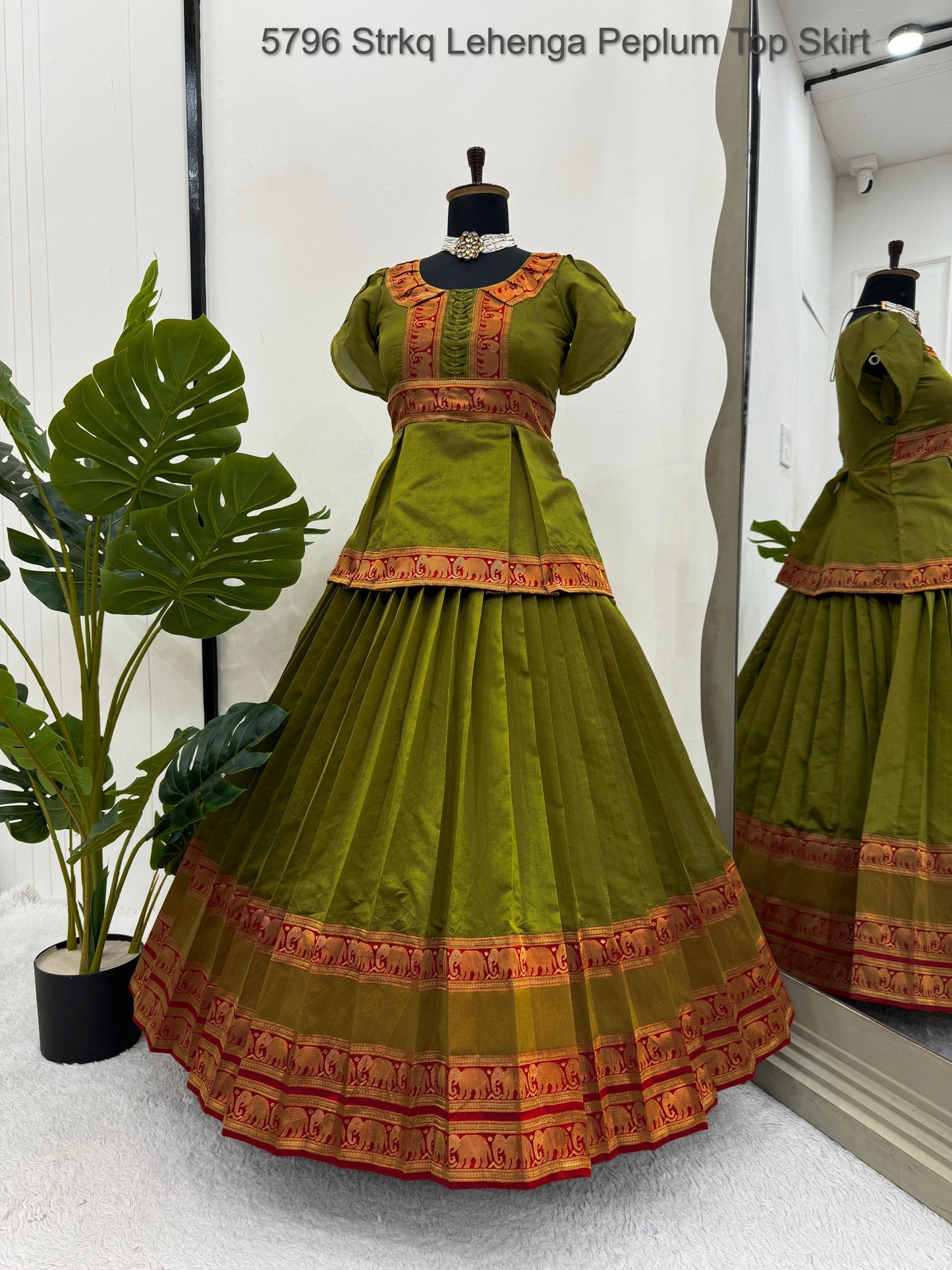 5796 Strkq Lehenga Peplum Top Skirt