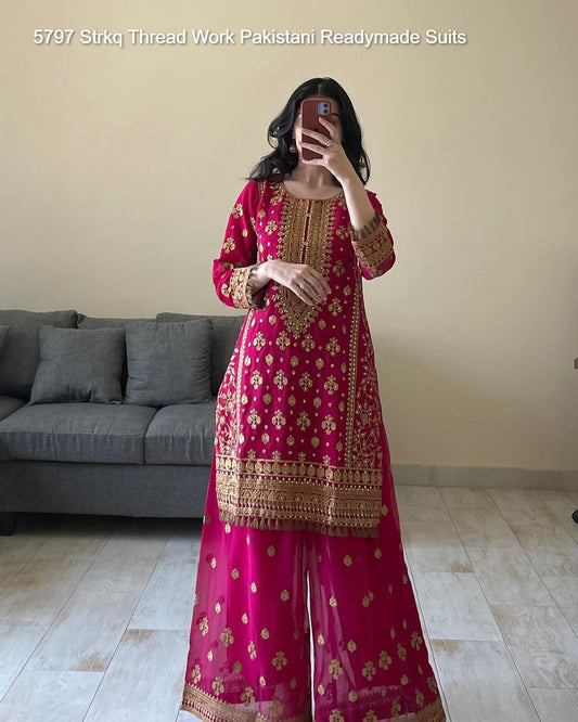 5797 Strkq Thread Work Pakistani Readymade Suits