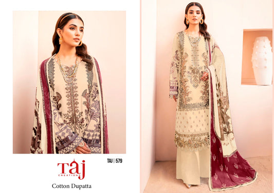 579 Taj Creations Print Pakistani Salwar Suits