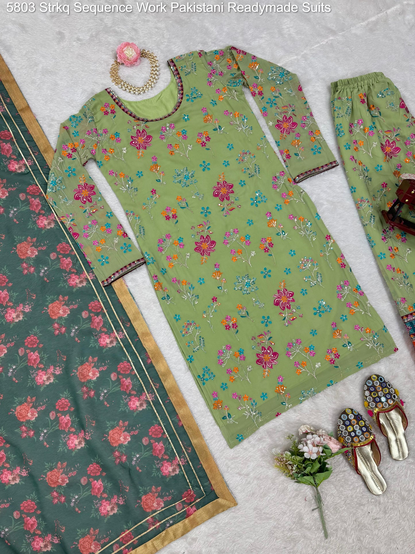 5803 Strkq Sequence Work Pakistani Readymade Suits