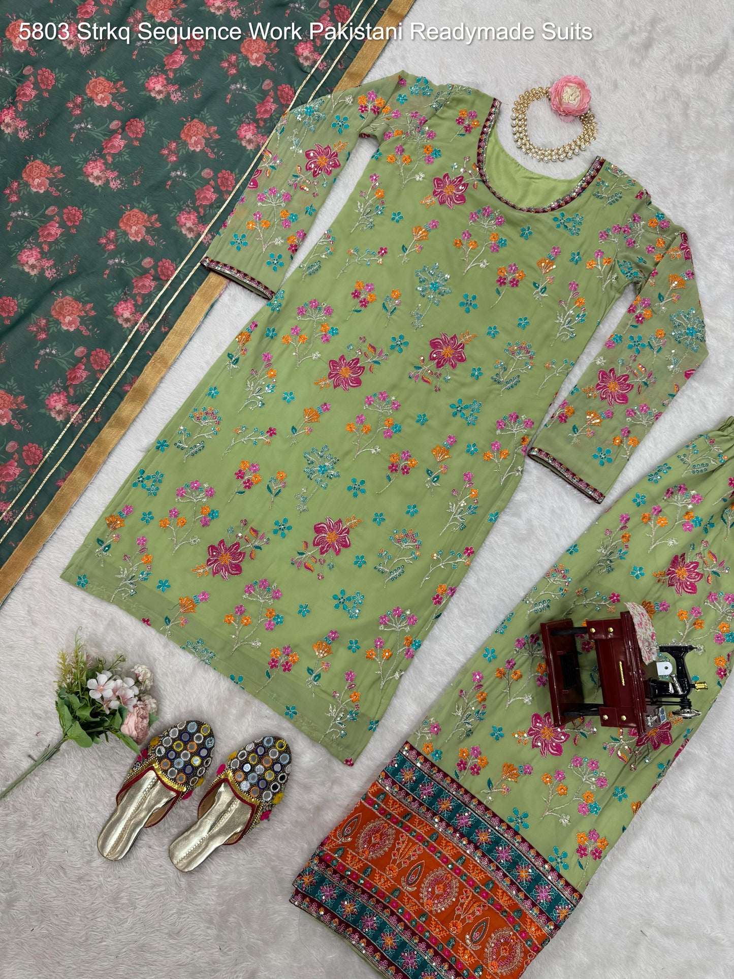 5803 Strkq Sequence Work Pakistani Readymade Suits