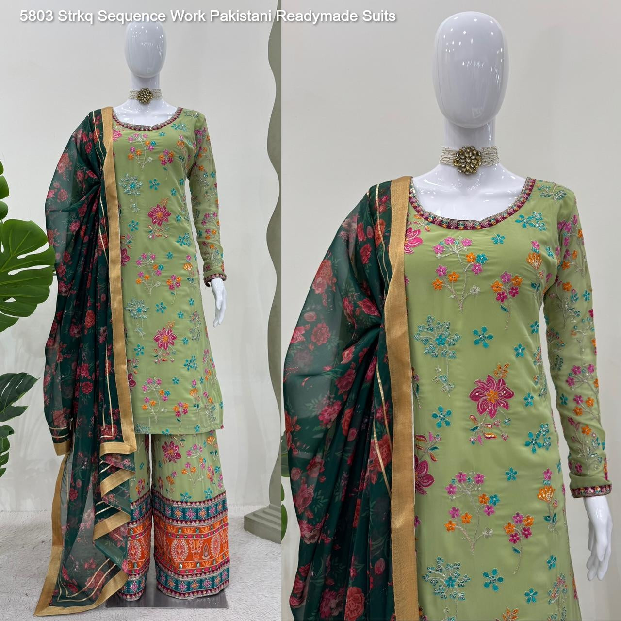 5803 Strkq Sequence Work Pakistani Readymade Suits