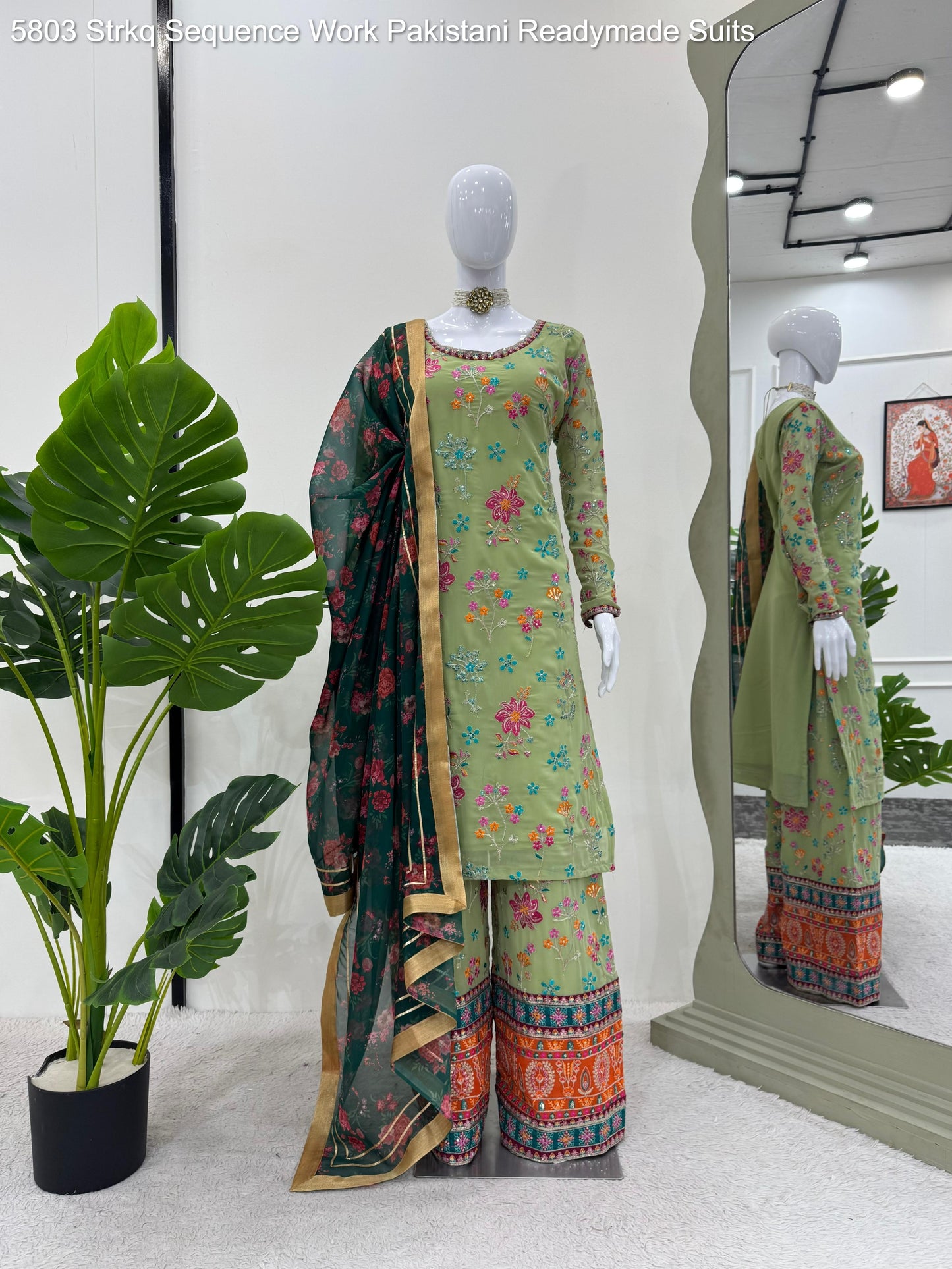 5803 Strkq Sequence Work Pakistani Readymade Suits