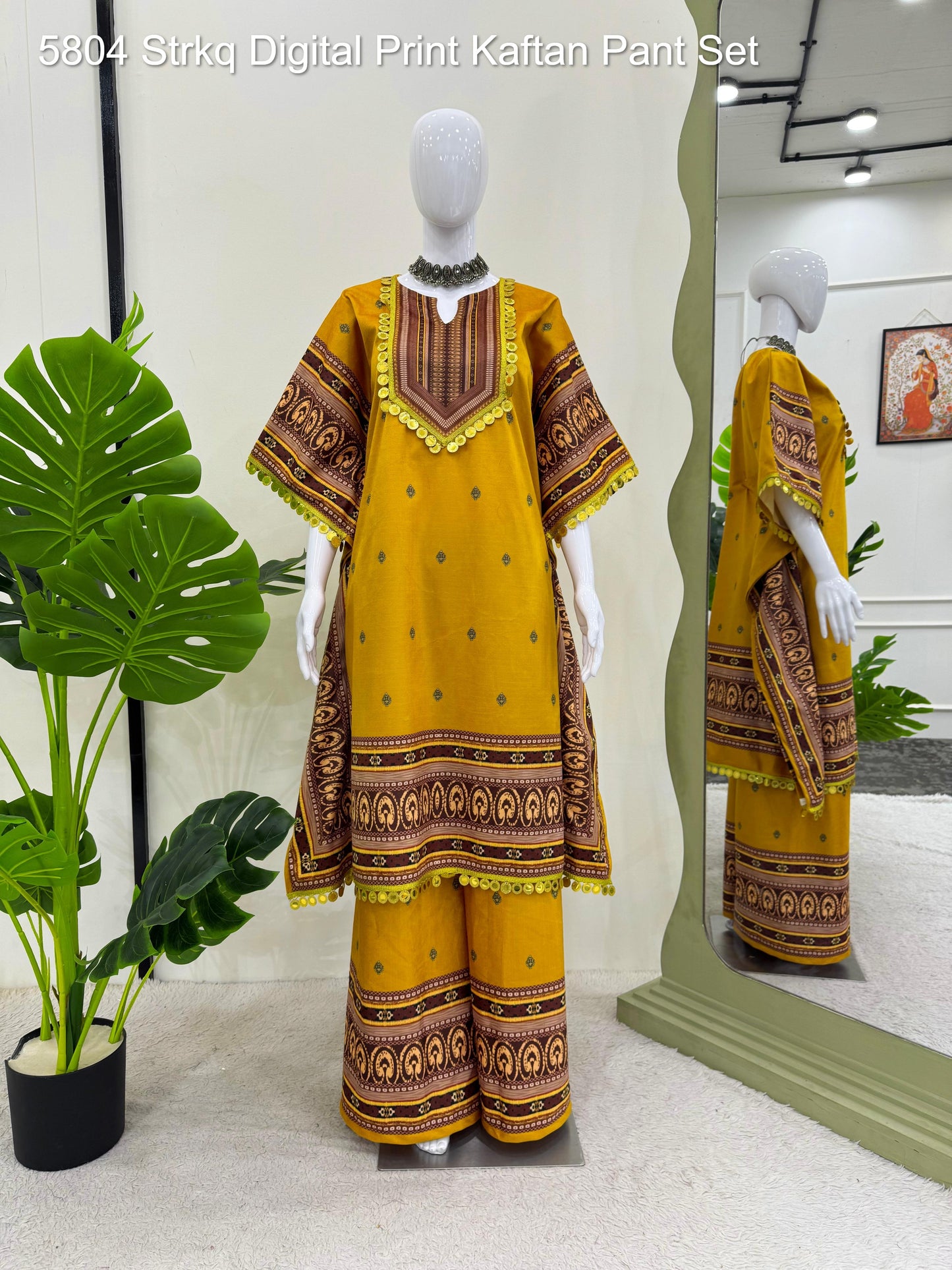 5804 Strkq Digital Print Kaftan Pant Set