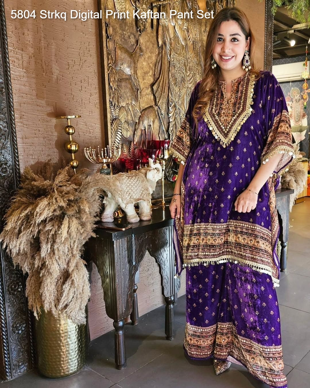 5804 Strkq Digital Print Kaftan Pant Set