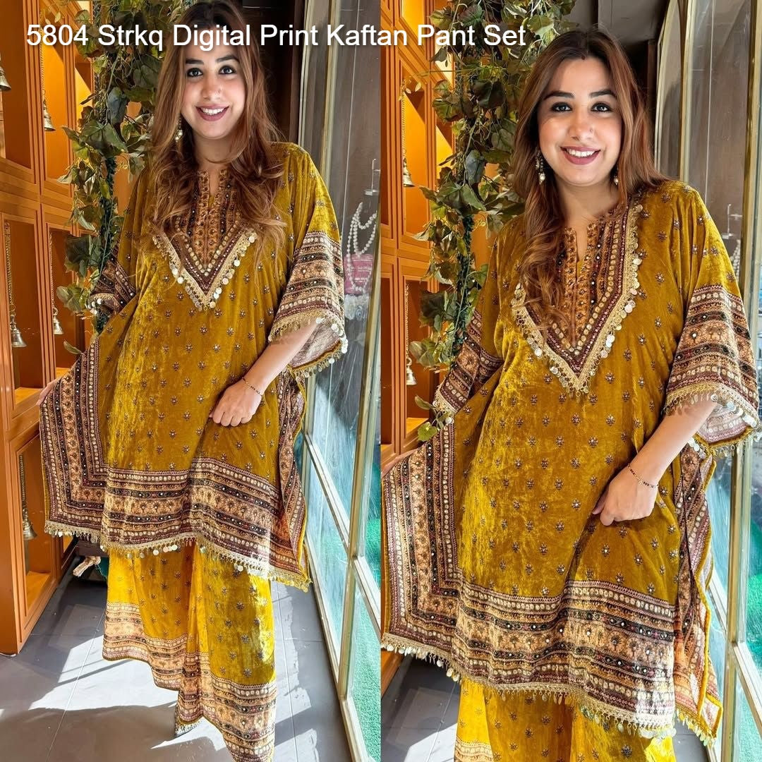 5804 Strkq Digital Print Kaftan Pant Set