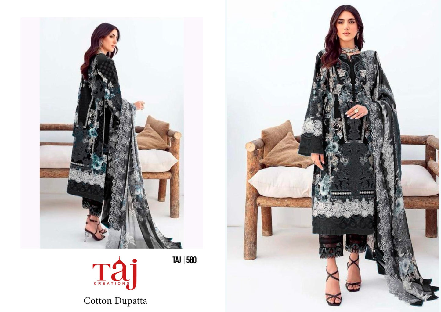 580 Taj Creations Embroidery Pakistani Salwar Suits