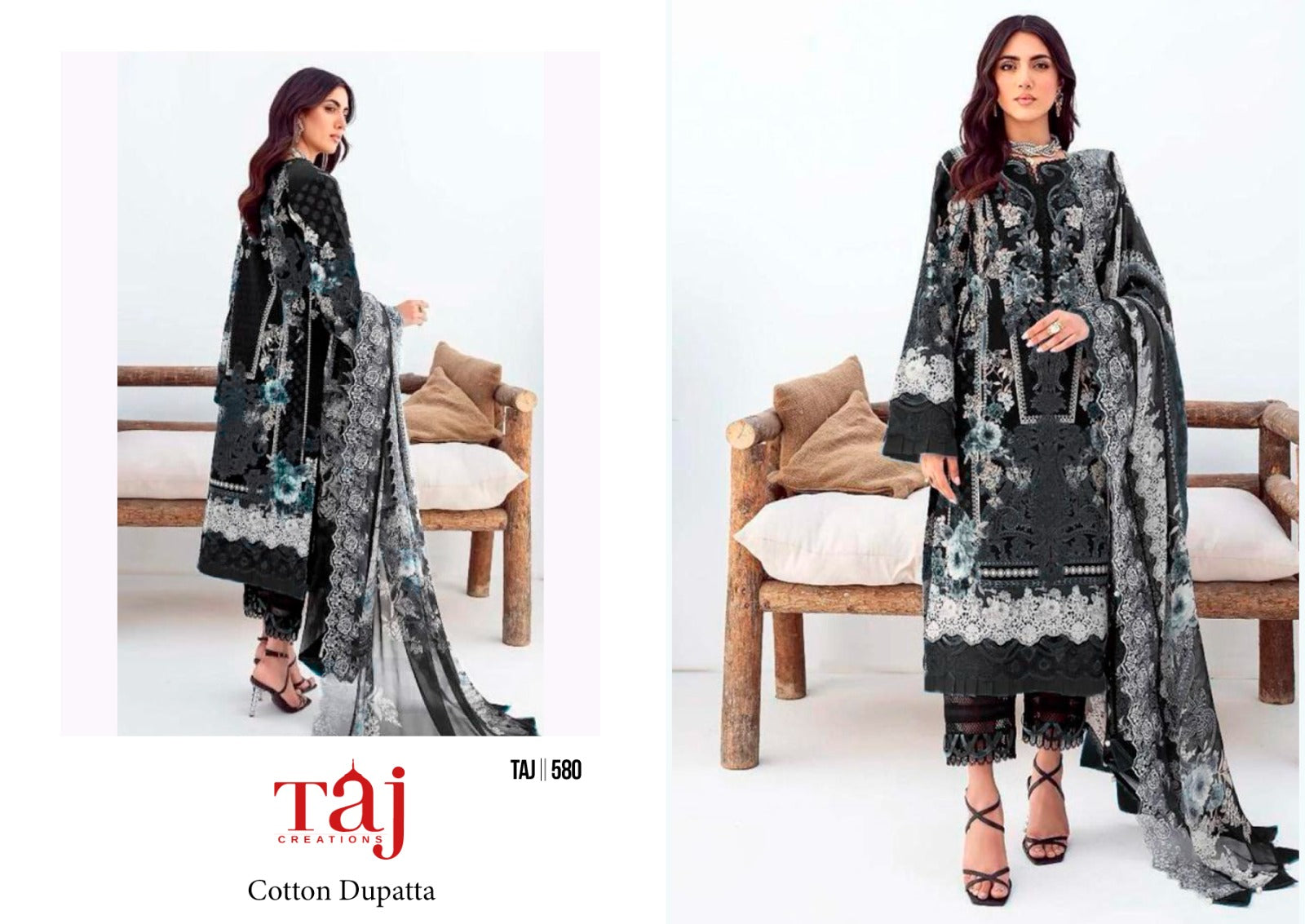 580 Taj Creations Embroidery Pakistani Salwar Suits