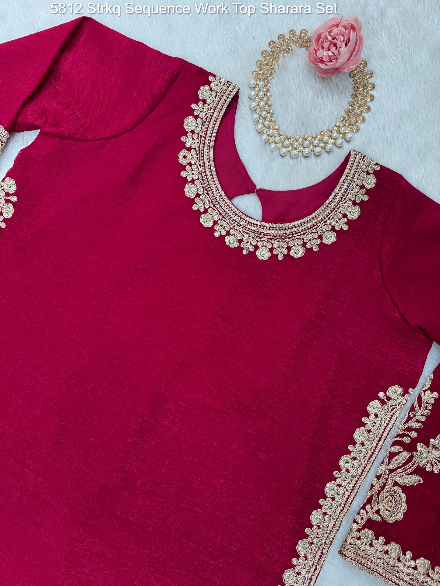 5812 Strkq Sequence Work Top Sharara Set