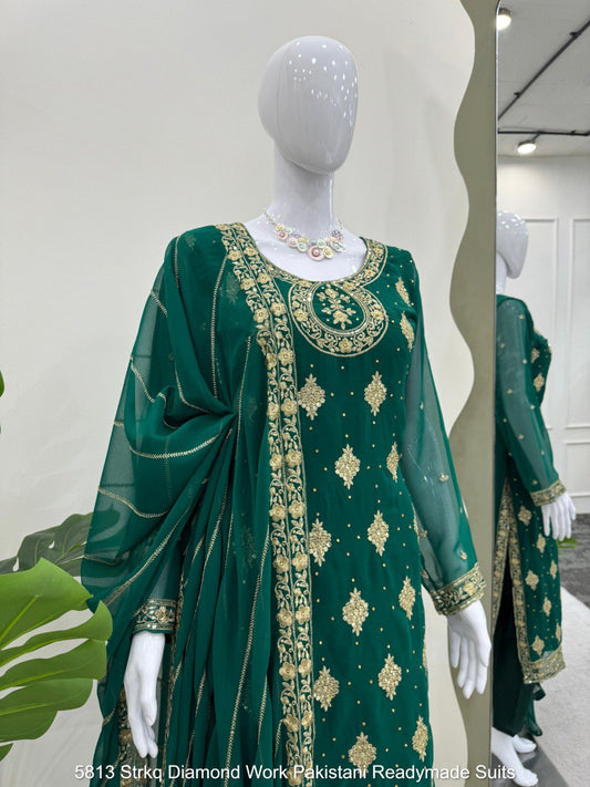 5813 Strkq Diamond Work Pakistani Readymade Suits