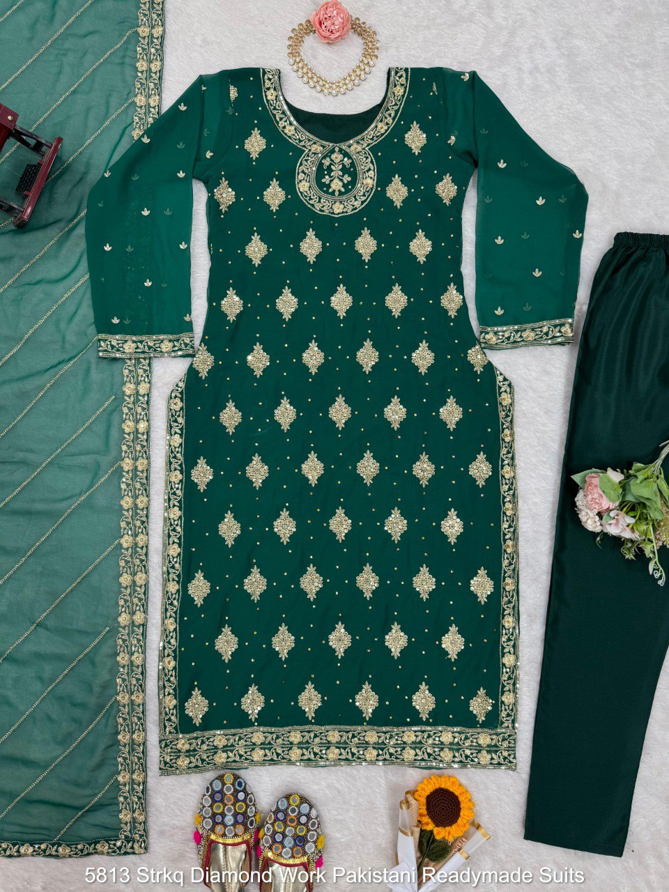 5813 Strkq Diamond Work Pakistani Readymade Suits
