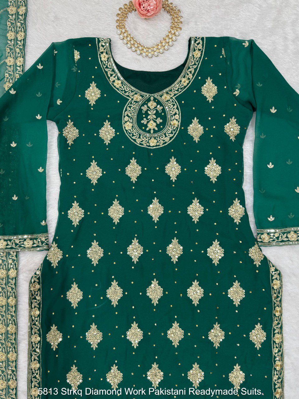 5813 Strkq Diamond Work Pakistani Readymade Suits