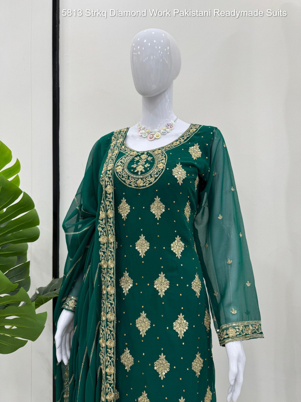 5813 Strkq Diamond Work Pakistani Readymade Suits