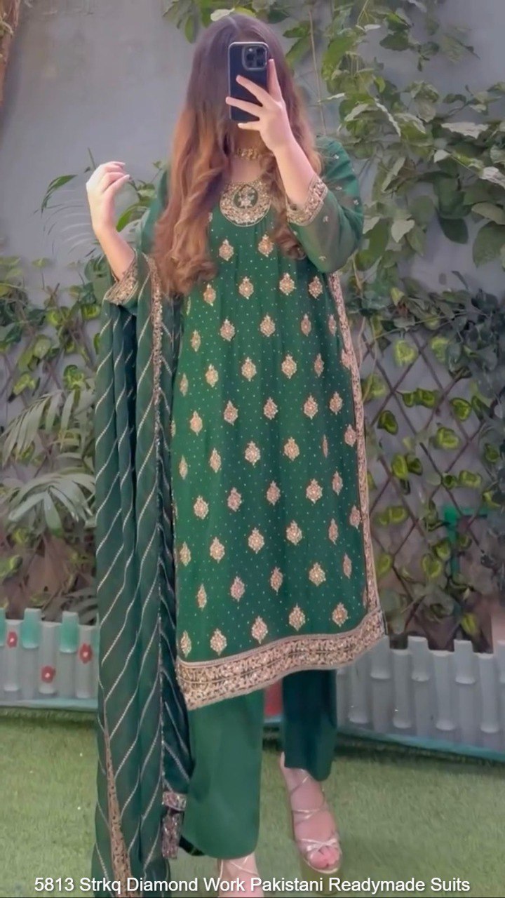 5813 Strkq Diamond Work Pakistani Readymade Suits