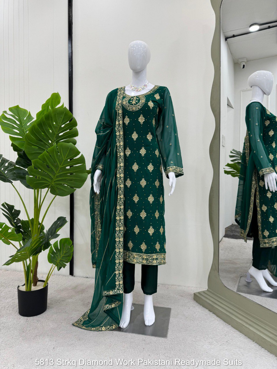 5813 Strkq Diamond Work Pakistani Readymade Suits