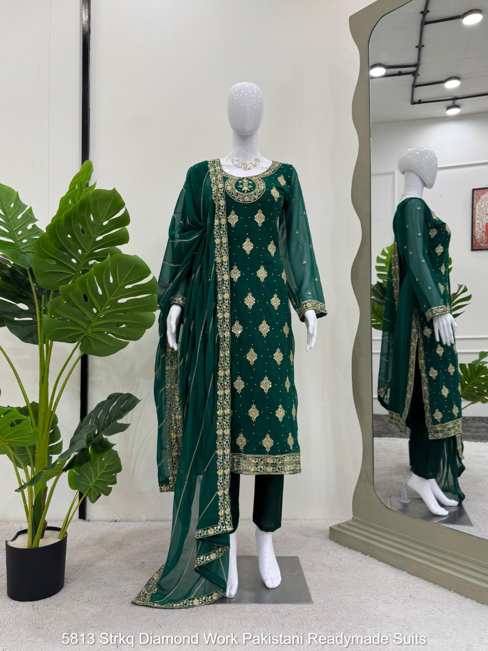 5813 Strkq Diamond Work Pakistani Readymade Suits