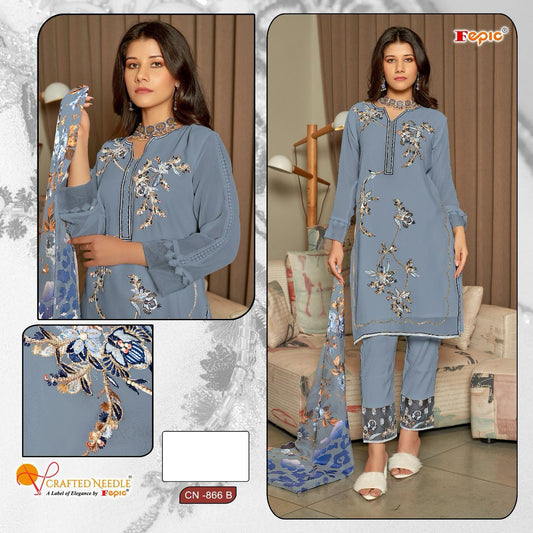 866B Crafted Needle Pakistani Readymade Suits