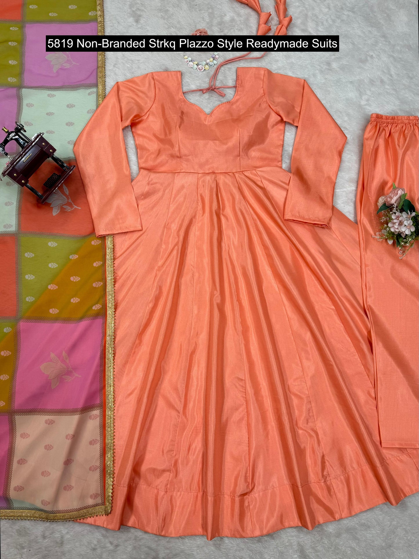 5819 Non-Branded Strkq Plazzo Style Readymade Suits