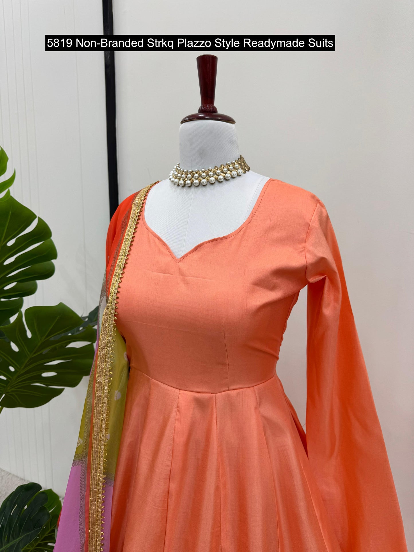 5819 Non-Branded Strkq Plazzo Style Readymade Suits