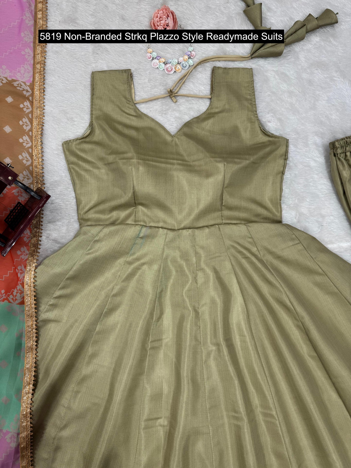 5819 Non-Branded Strkq Plazzo Style Readymade Suits