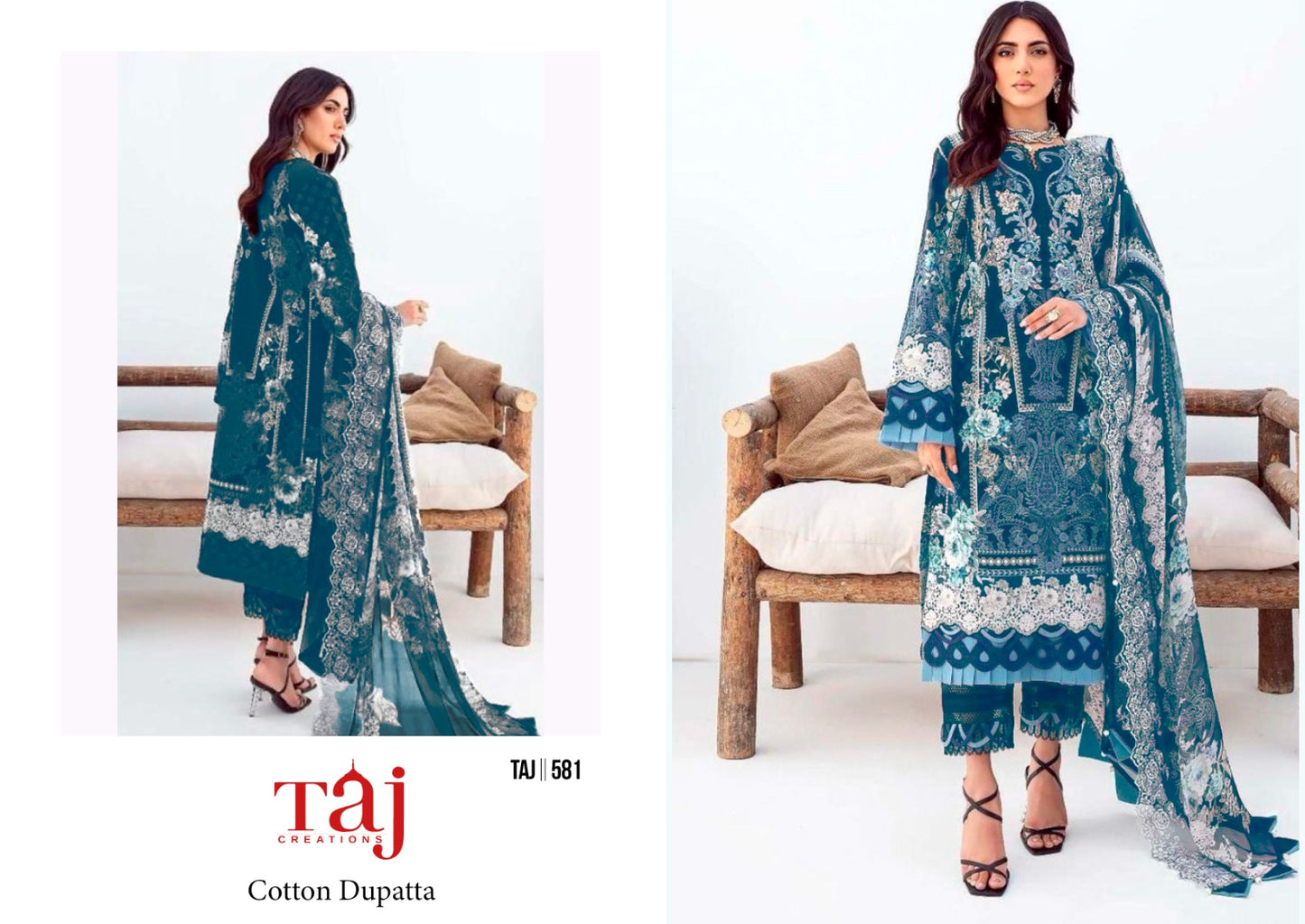 581 Taj Creations Embroidery Pakistani Salwar Suits