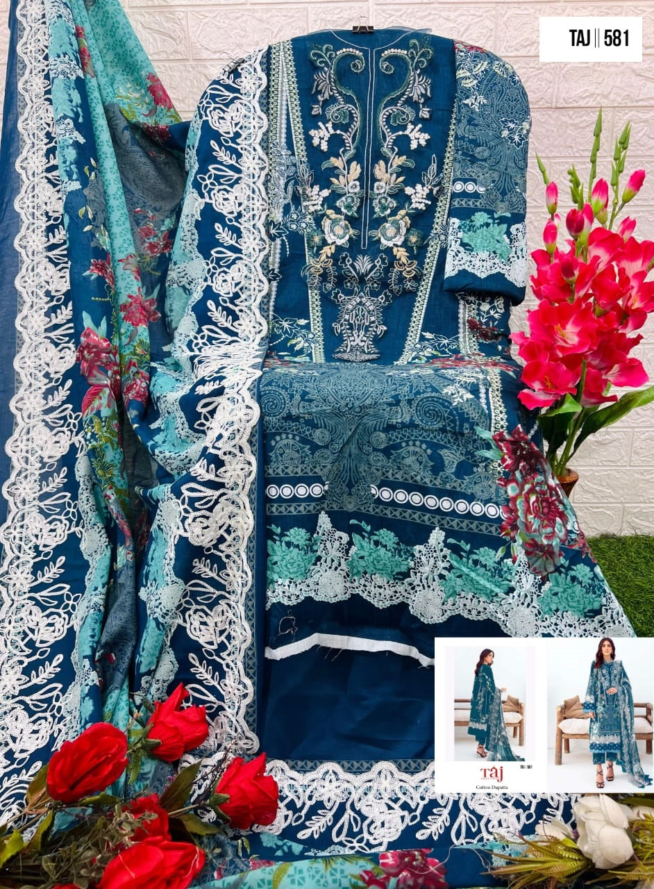 581 Taj Creations Embroidery Pakistani Salwar Suits