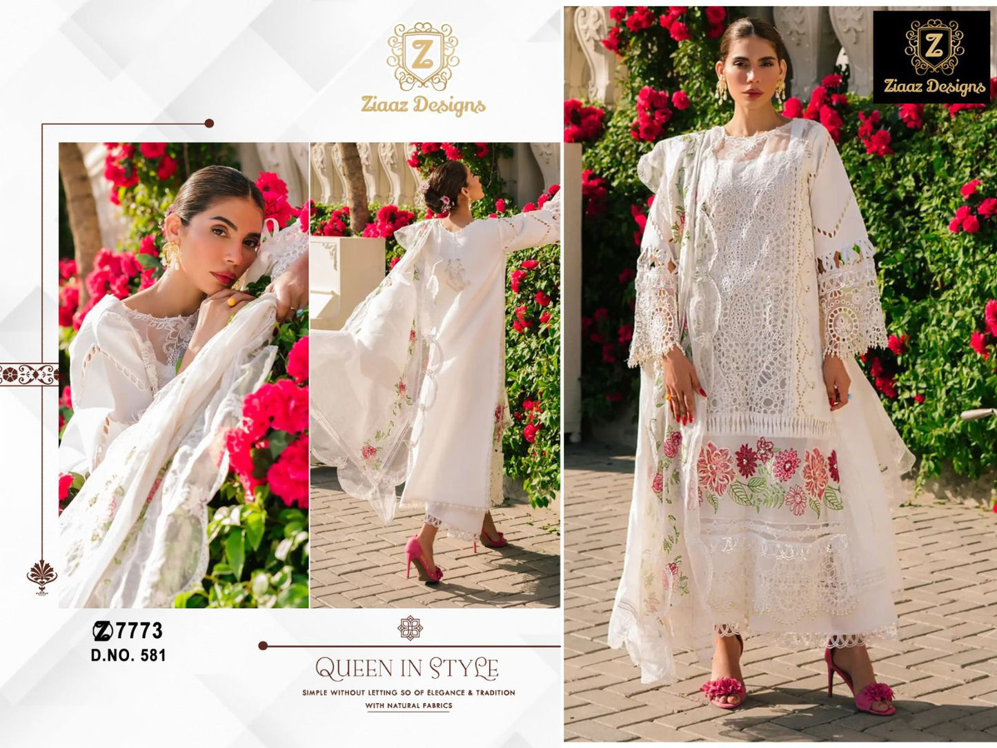 581 Ziaaz Designs Embrodered Pakistani Salwar Suits