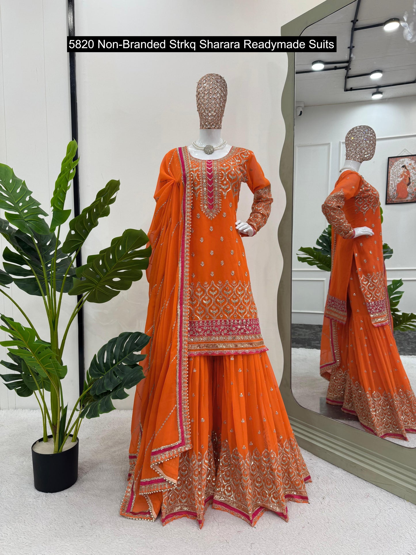 5820 Non-Branded Strkq Sharara Readymade Suits