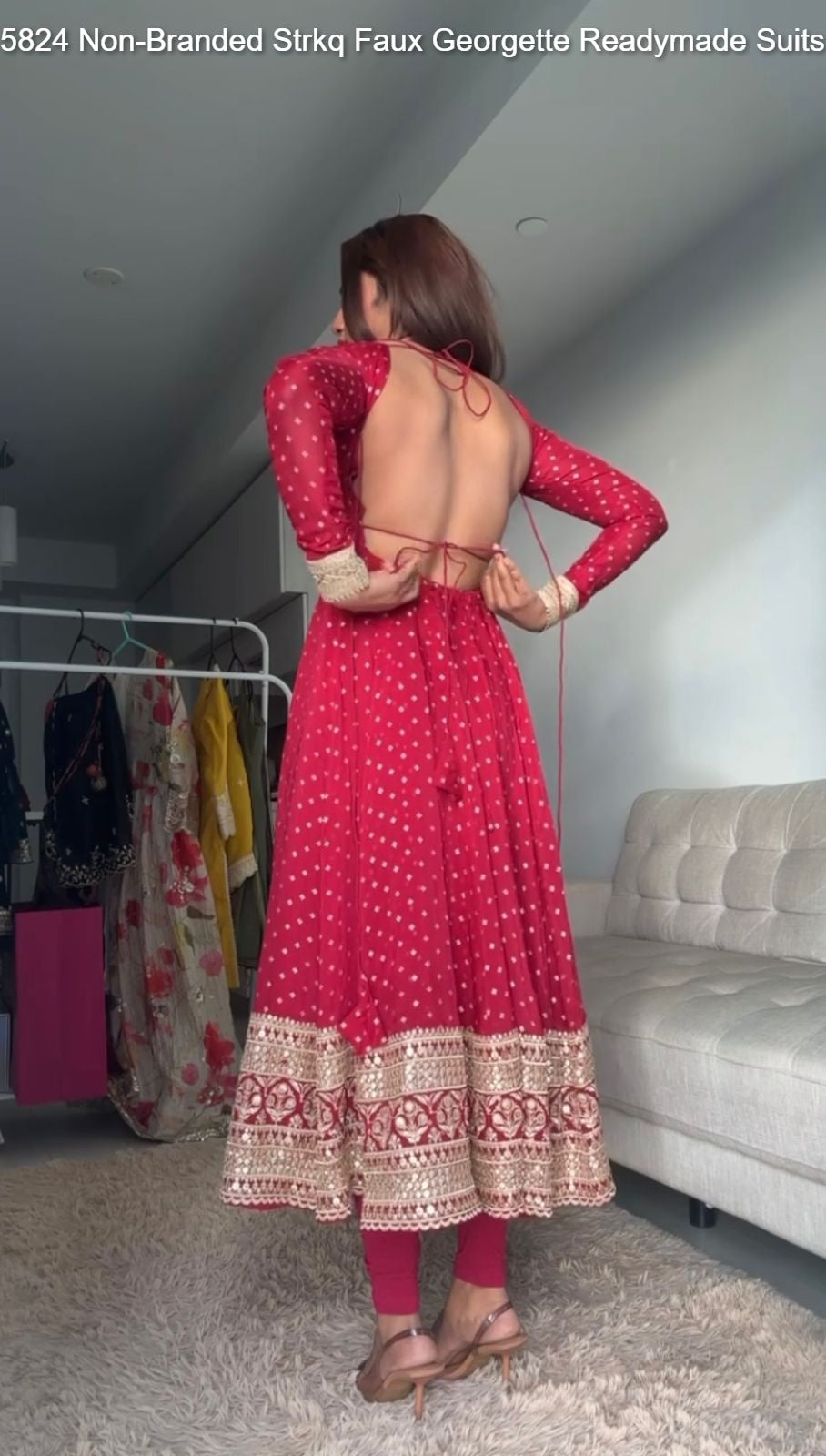 5824 Non-Branded Strkq Faux Georgette Readymade Suits