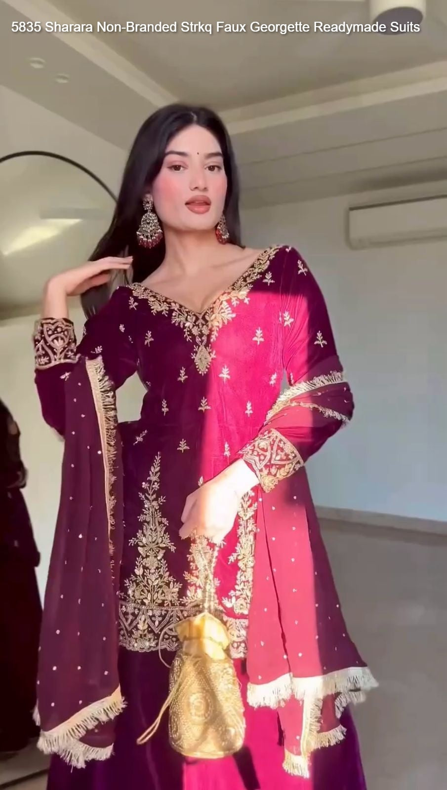 5835 Sharara Non-Branded Strkq Faux Georgette Readymade Suits