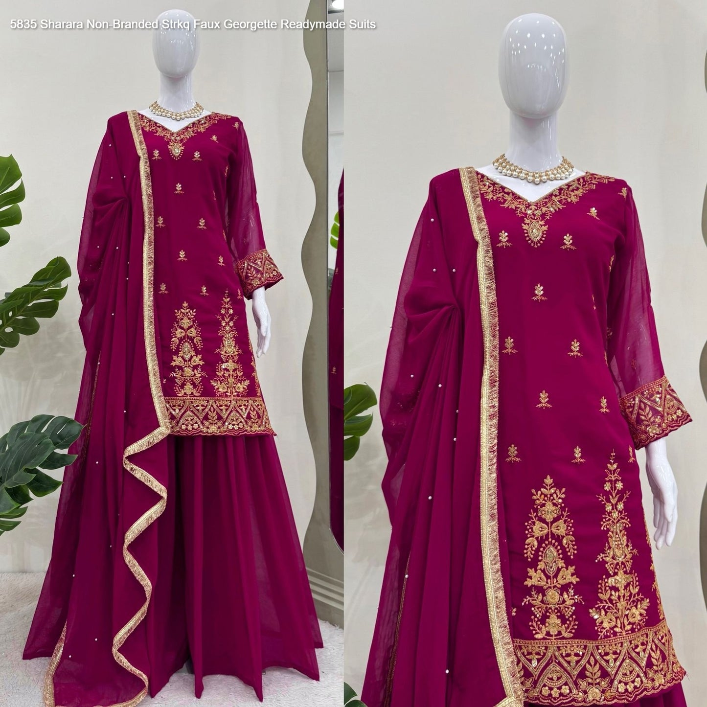 5835 Sharara Non-Branded Strkq Faux Georgette Readymade Suits
