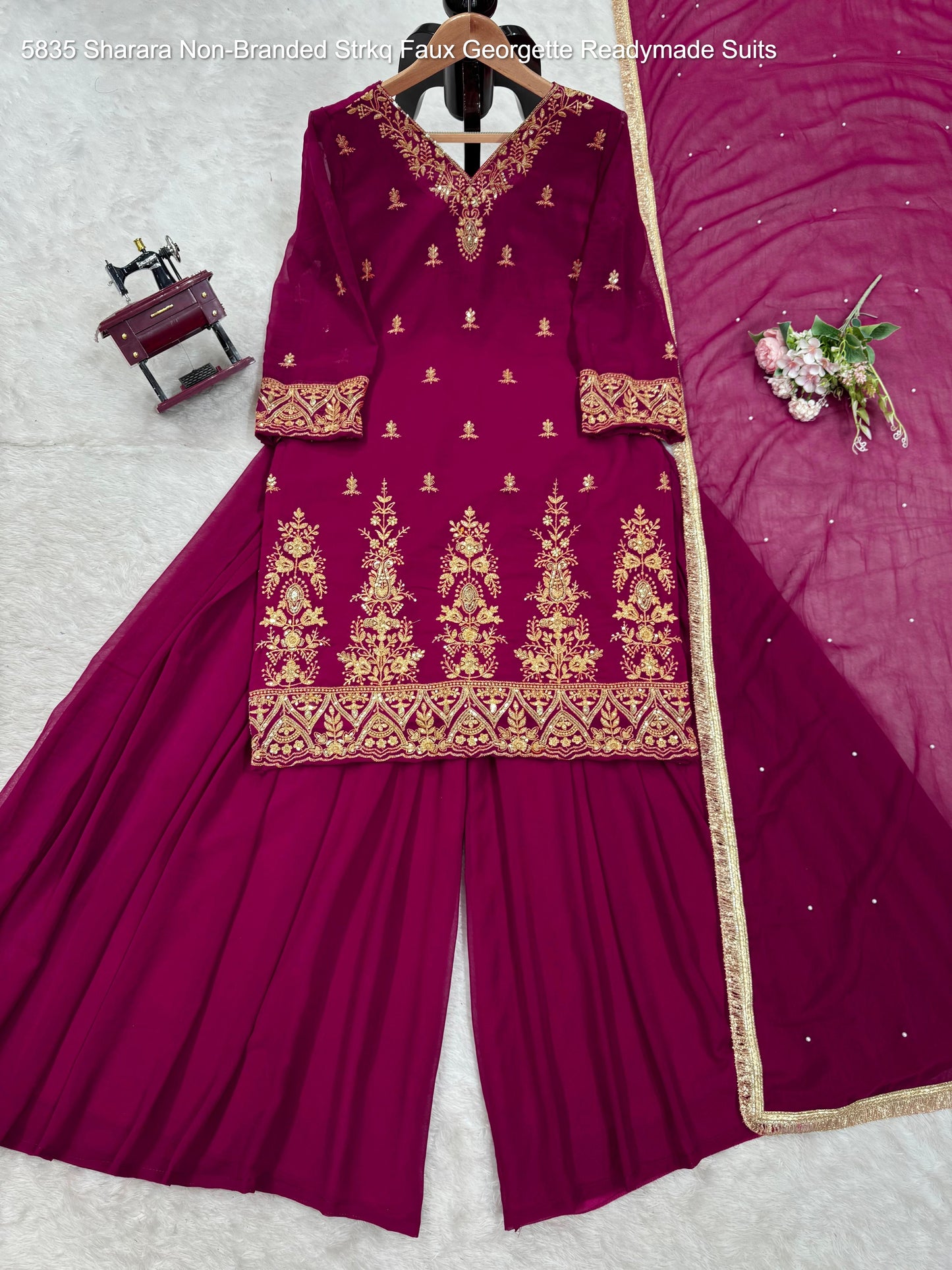 5835 Sharara Non-Branded Strkq Faux Georgette Readymade Suits